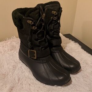 Sperry saltwater misty thinsulate black duck boots